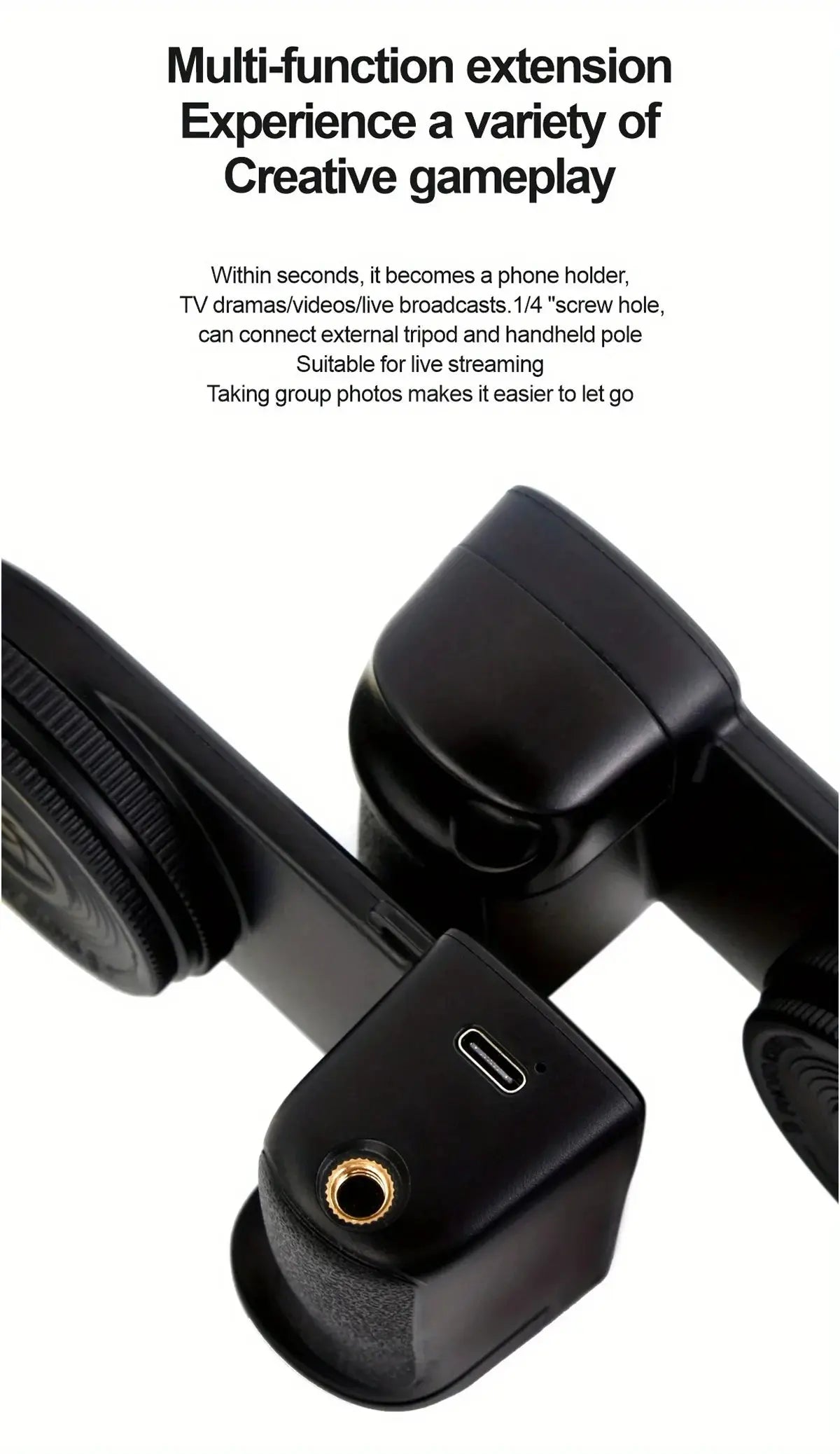 MagSafe Smartphone Handle Grip with Detachable Bluetooth Remote with Fill Light Anti-shake Selfie Handle for Iphone Android Ai-TechWorld 