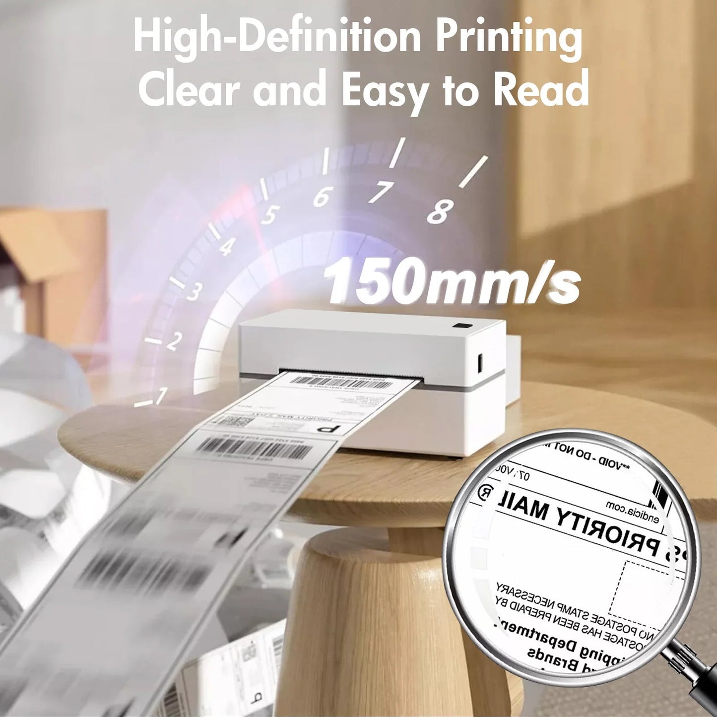 Thermal Label Printer Portable No Ink Required 300DPI 4x6 for Small Business WiFi Bluetooth USB High Speed Express Airway Bill Ai-TechWorld 