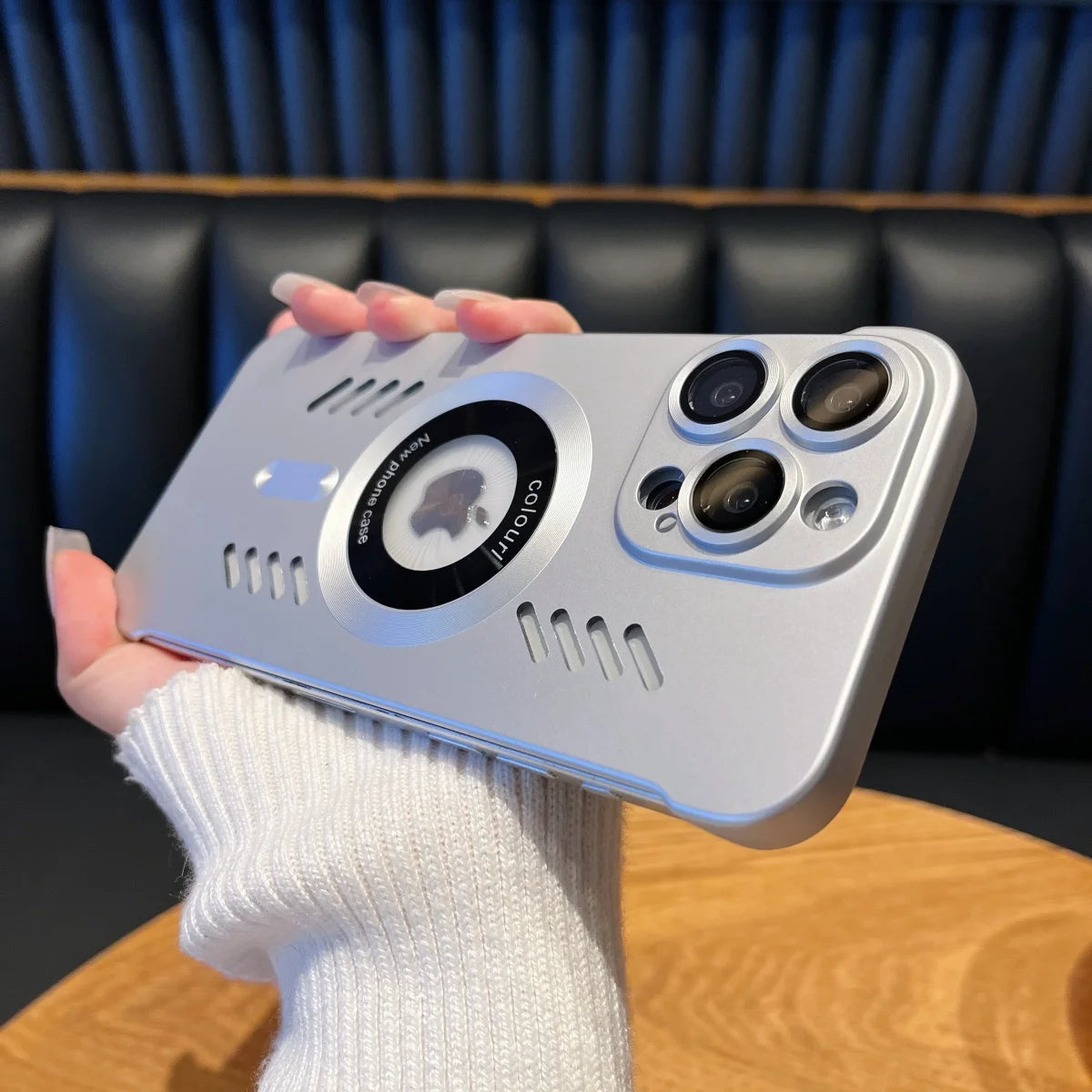 For Magesafe Magnetic Logo Hole Slim Frameless Case For iPhone 16 15 14 13 Pro Max Heat Dissipation Hard PC Lens Protector Cover Ai-TechWorld 