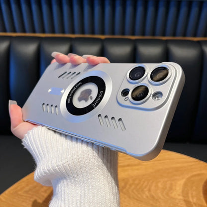 For Magesafe Magnetic Logo Hole Slim Frameless Case For iPhone 16 15 14 13 Pro Max Heat Dissipation Hard PC Lens Protector Cover Ai-TechWorld 