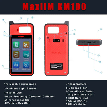 Autel MaxiIM KM100 Key Fob Programmer Immobilizer Tool Key Creation IMMO Learning Chip Read Write Cloning Frequency Detection Ai-TechWorld 