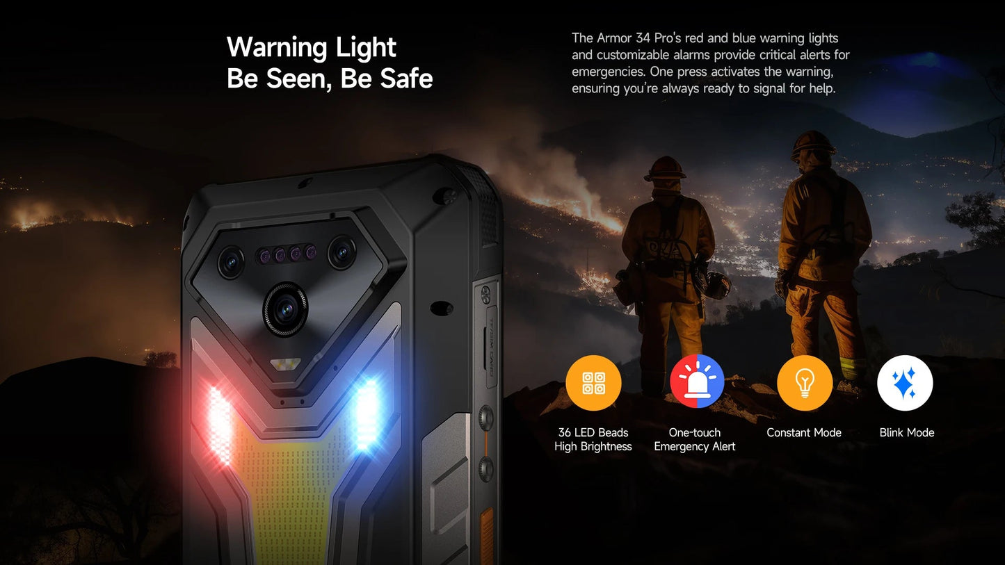 【World Premiere】Ulefone Armor 34 Pro 5G AI Rugged Phone 25500mAh Up to 32GB+512GB Built-in Projector 120Hz 6.95" NFC Smartphone Ai-TechWorld 