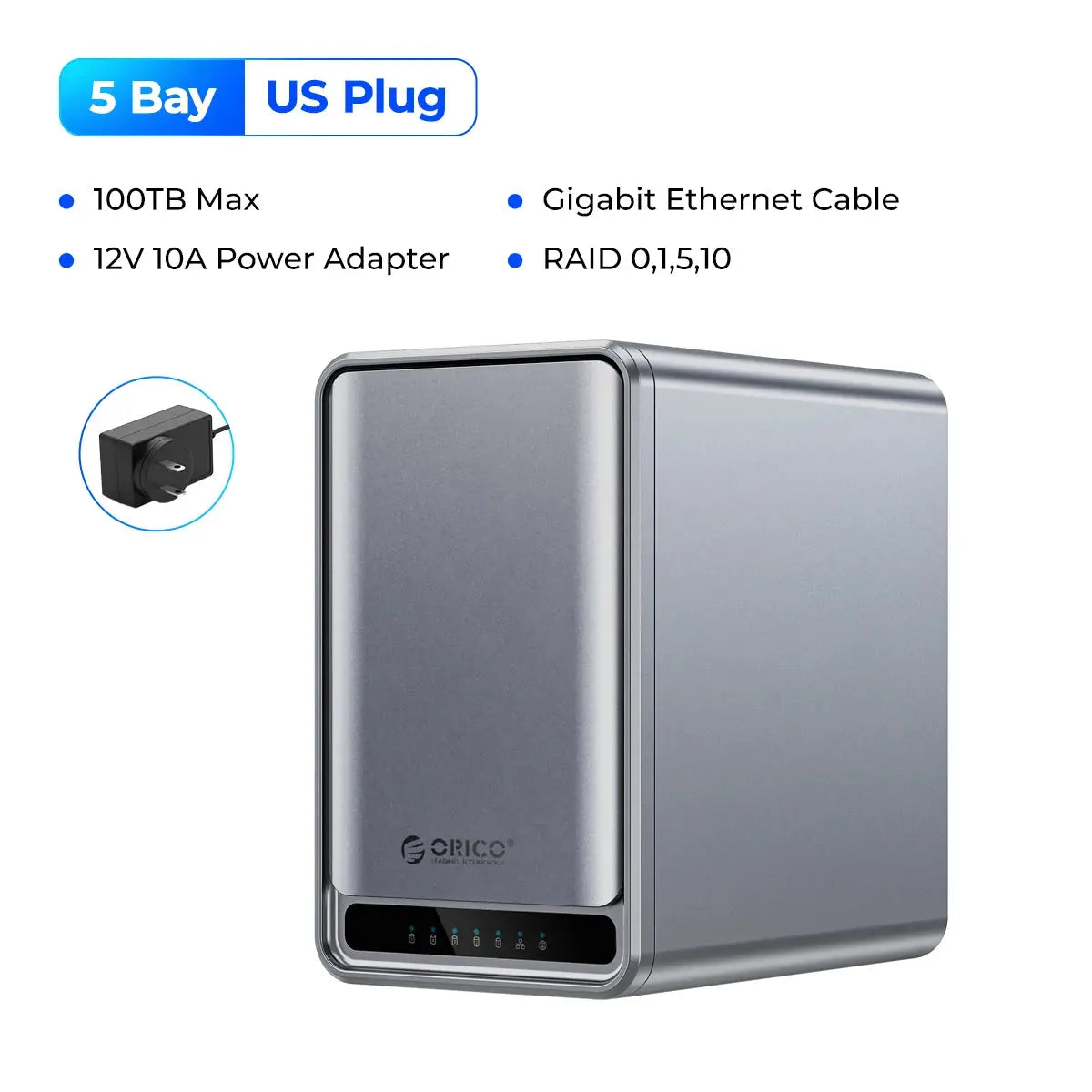 ORICO Personal Network Attached Storage Support Remote Access Share Data Intelligent Classification Automatic Backup 2/5-bay Ai-TechWorld 