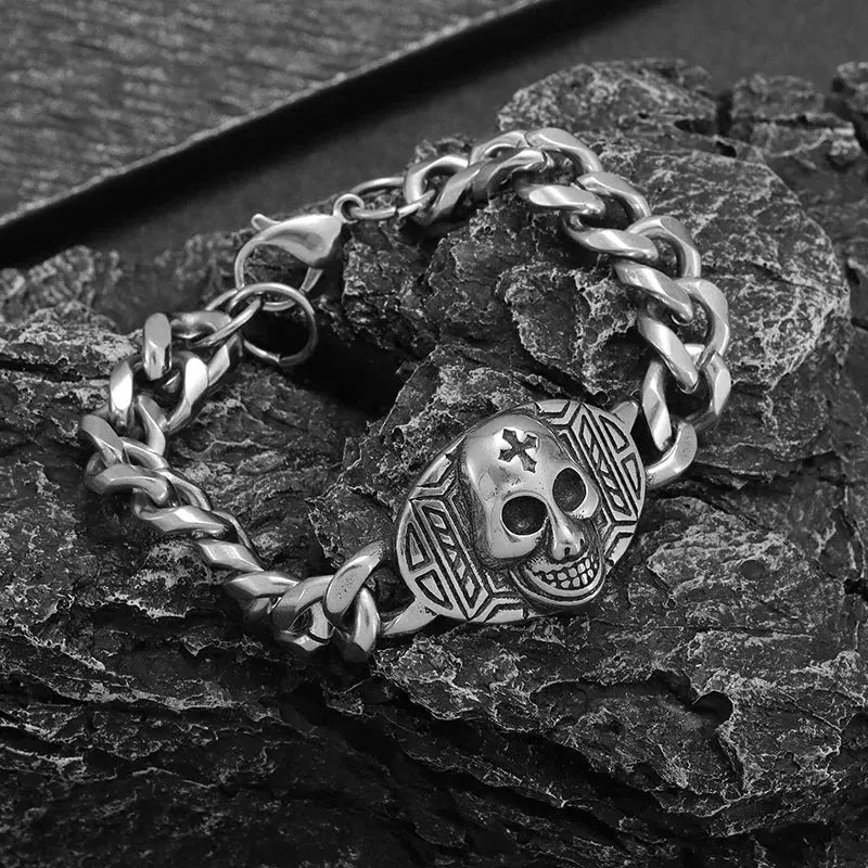 Retro Domineering Lion Head Animal Bracelet for Men Stainless Steel Braided Chain Wristband Bracelet Hip Hop Jewelry Ai-TechWorld 