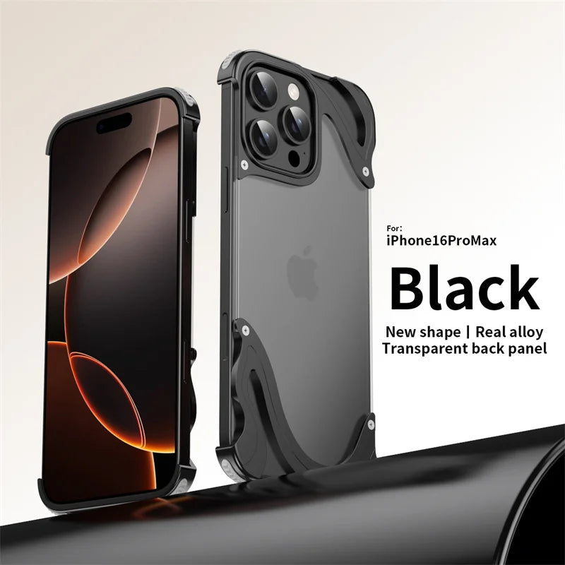 For iPhone 15 16 Pro Max Case Shockproof Metal Transparent Backplate Acrylic Aluminum Alloy Shell For iPhone 16 Pro 16 Pro Max Ai-TechWorld 
