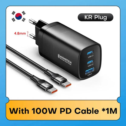 ASOMETECH GaN USB Type C Charger 65W 45W PPS PD QC4.0 Quick Charger For Macbook Laptop IPAD Tablet iPhone 16 Samsung S23 Ultra Ai-TechWorld 