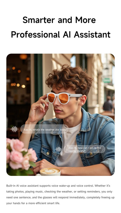 2025Xiaomi Mijia 4K HD Color Changing AI Smart Glasses Chat HD Camera Bluetooth Call Voice Assistant Control Smart Glasses Gift Ai-TechWorld 