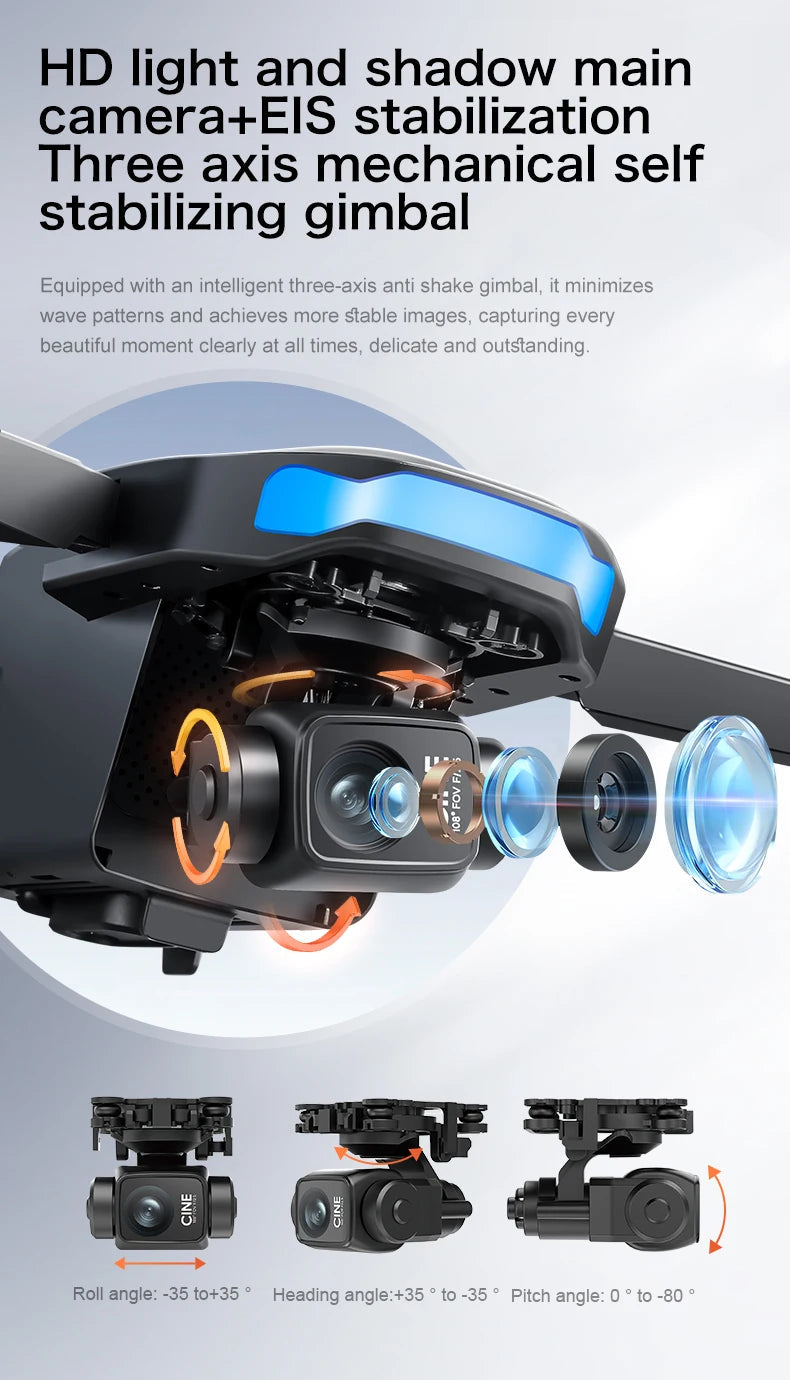 2025 New S-X1 Drone With 8K HD Camera 3-Axis Gimbal 5G GPS Anti-Shake Brushless Quadcopter For Aerial Photography And Video Gift Ai-TechWorld 