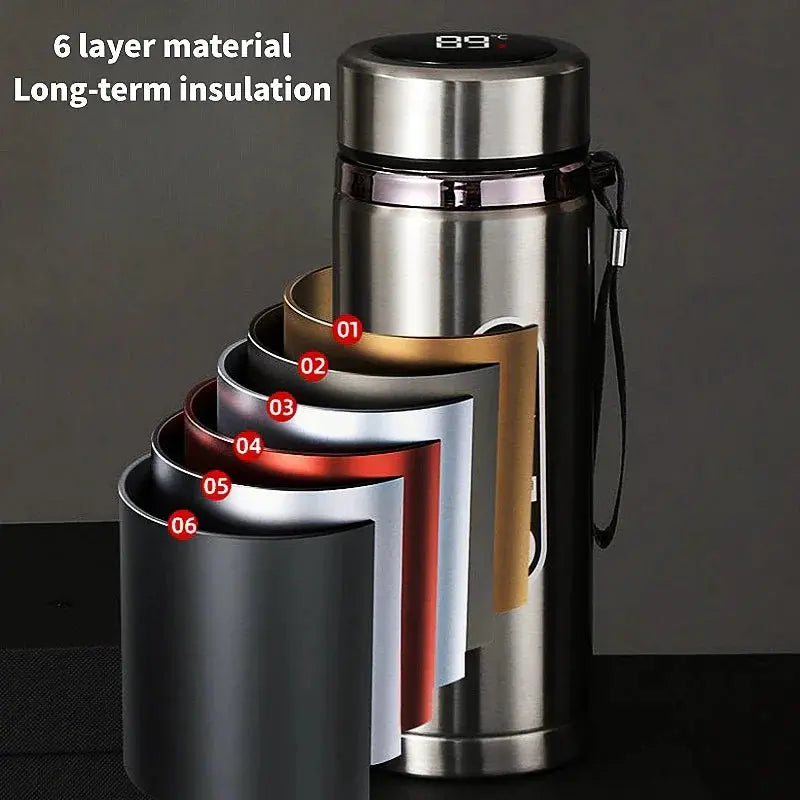 1Liter Stainless Steel Thermos Bottle with LED Temperature Vacuum Flask Ai-TechWorld 