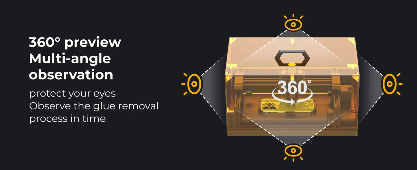 Back Glass Laser for iPhone 8-17 Series, Glue Removal Laser Engraving Seperator, w/Air Purifier&Cell Phone Repair Tool Ai-TechWorld 