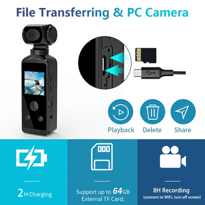 Mini Cam 4K 1080P Pocket Camcorder HD Cam 1.3" LCD Screen 270° Rotatable Wifi Mini Camera with Waterproof Case Motion Cameras Ai-TechWorld 