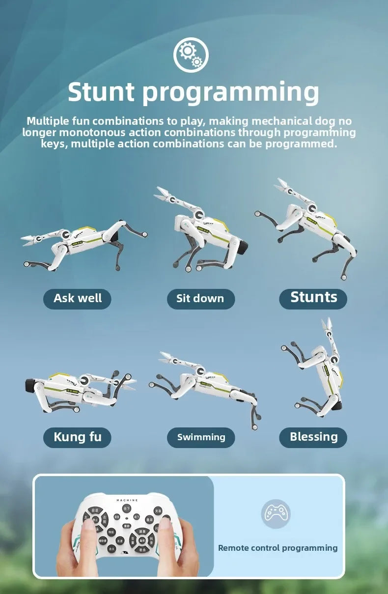 Teeggi Electric RC Intelligent Robot Dog with Clip Multifunction RC Mechanical Dog Educational Toy Bionic Smart Robot Toy Gift Ai-TechWorld 