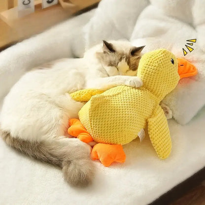Plush Companion Sleeping Duck Dog Toys for Small Large Dogs Bite Resistant Teeth Grinding Sound Relief Duck Sound Toy Ai-TechWorld 