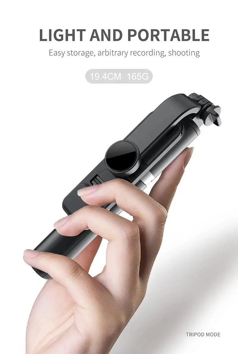Selfie Stick With Wireless Bluetooth LED Fill Light Extended Tripod Ai-TechWorld 