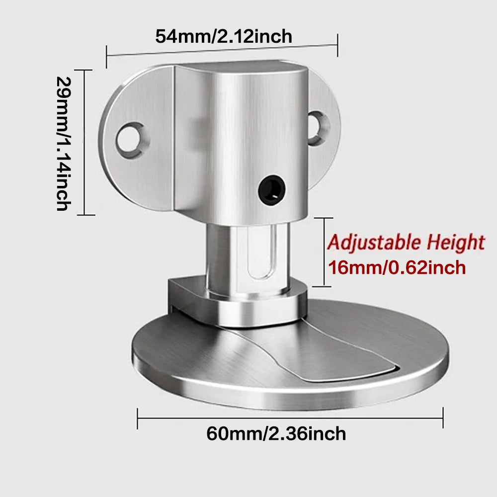 Adjustable Stainless Steel Door Stop Punch-free Strong Magnetic Anti-collision Door Stopper Invisible Bathroom Floor Door Stop Ai-TechWorld 