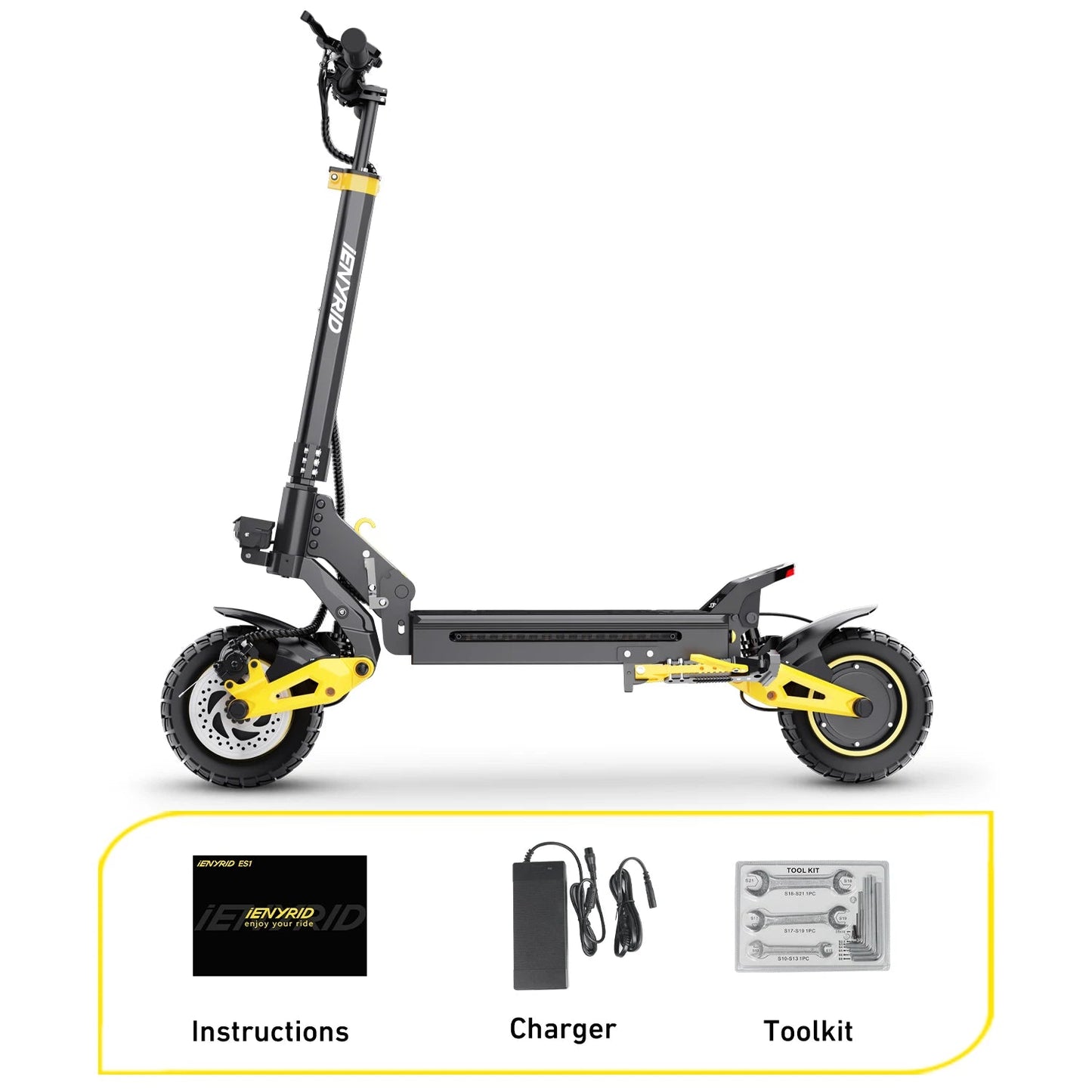 IENYRID ES1 Electric Scooter Foldable 2400W Dual Motor 48V20.8Ah Lithium Battery E-Scooter 10-inch Tires Adult City E-Scooter Ai-TechWorld 