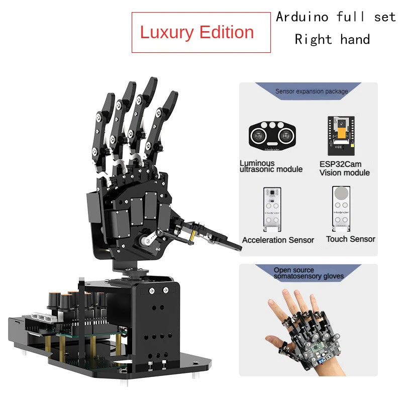 STEM For Arduino STM32 Bionic Robot Palm Hand Manipulator Open Source Code 5 Hands Educational Kit with Ps2/Somatosensory Gloves Ai-TechWorld 