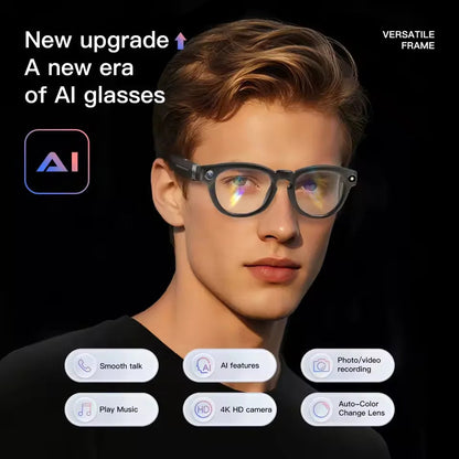 2026 New 4K HD AI Smart Glasses Men 800W Pixel Camera Bluetooth Call 4GB WIFI Transmission Voice Assistant Smart Glasses Women Ai-TechWorld 