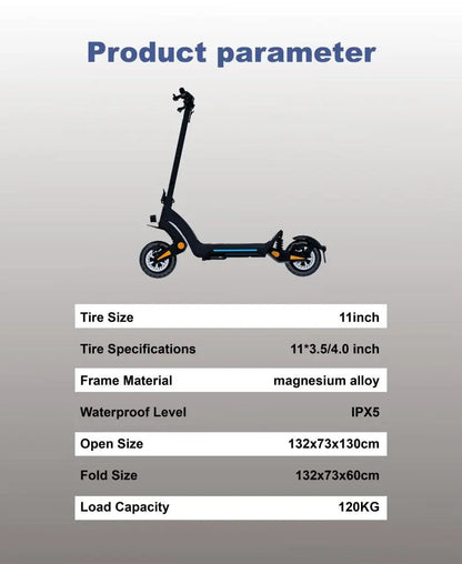 China DT06 Dual Motor Powerful Adults Scooter 11inch 1900w 3800w 50-80km 60v 18.2A 23.4A All Terrain Electric Scooter Ai-TechWorld 