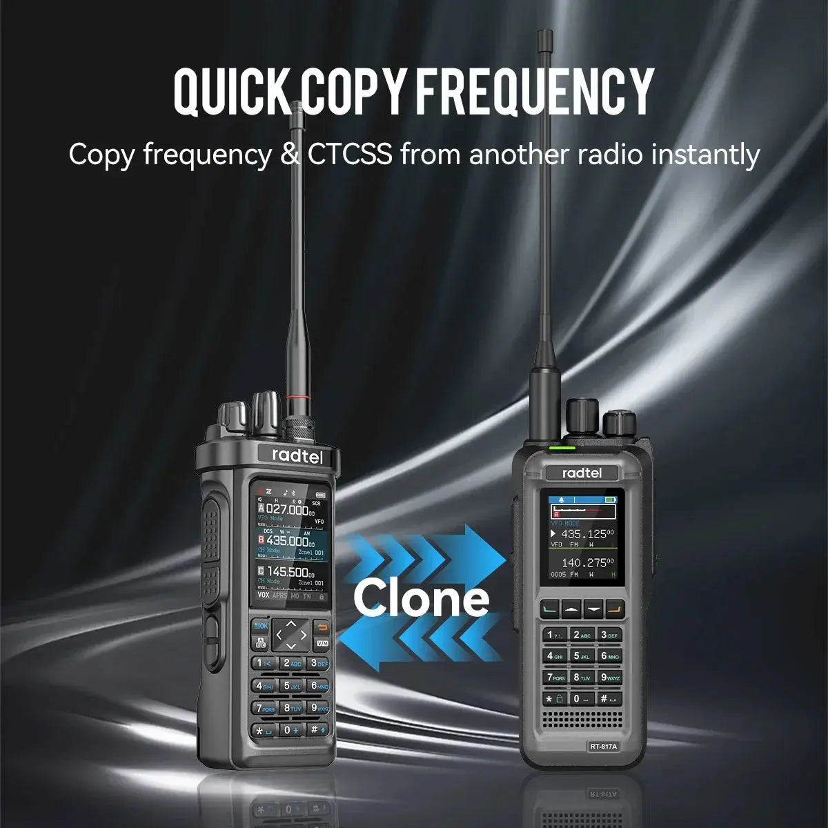 Radtel RT-950 PRO Bluetooth GPS APRS Programmable RGB Screen Frequency FM/SSB+71cm Dual-band 86mhz Ham Handtalkie W/ APP Ai-TechWorld 
