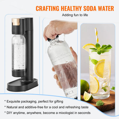 SucceBuy Sparkling Water Maker, Soda Maker Machine for Home Carbonating, Seltzer Water Starter Kit with BPA free 1L PET Bottle Ai-TechWorld 