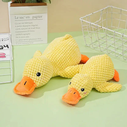 Plush Companion Sleeping Duck Dog Toys for Small Large Dogs Bite Resistant Teeth Grinding Sound Relief Duck Sound Toy Ai-TechWorld 