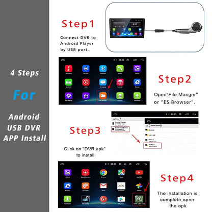 USB Car DVR For Android Media Navigator Dash cam HD Camera Driving Recorder Comes with ADAS Driving Assistance Function Ai-TechWorld 