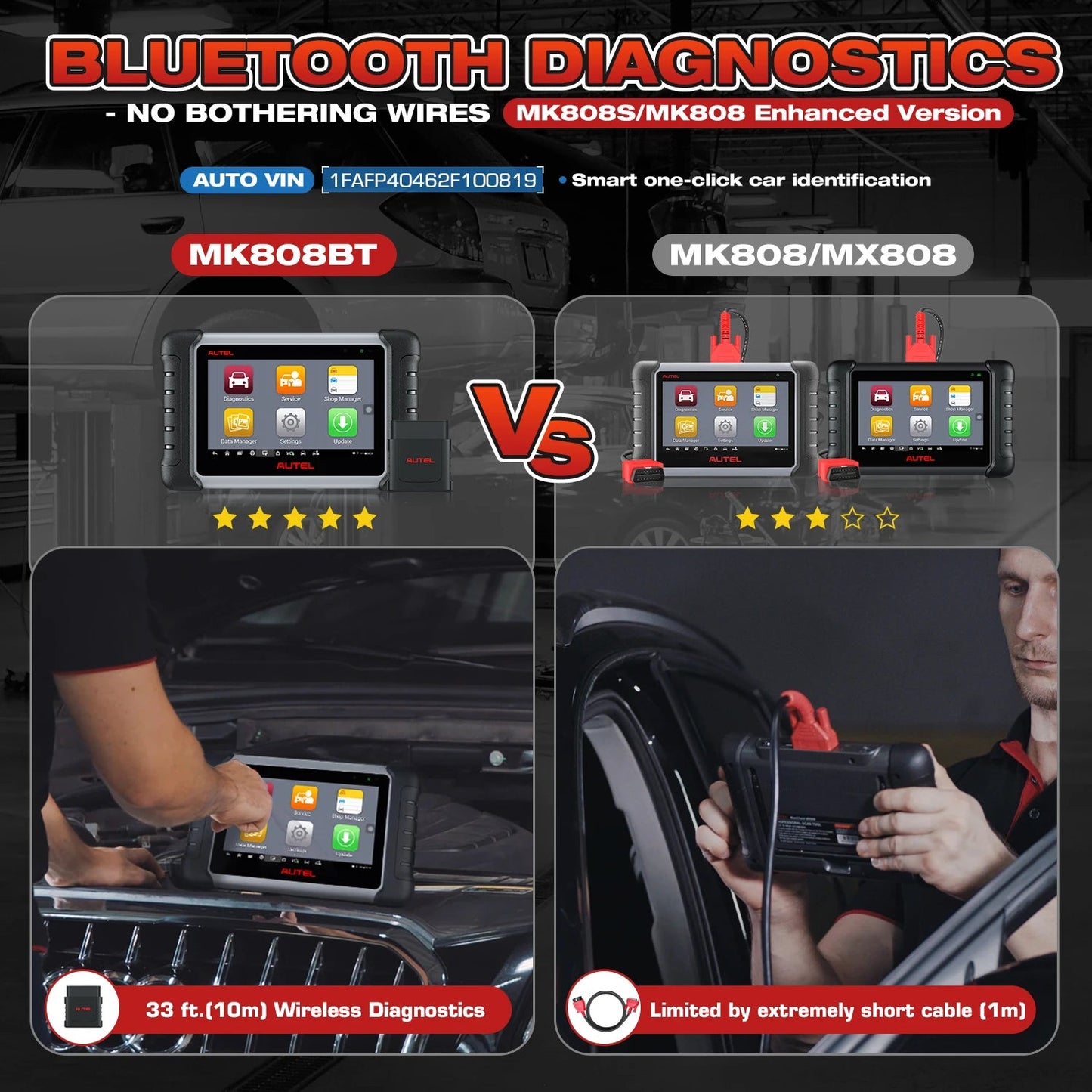 Autel MaxiCOM MK808BT PRO Car Automotivo Diagnostic Tools Bluetooth OBD2 Scanner Code Reader Diagnosis Tool PK MK808KBT MK808S Ai-TechWorld 