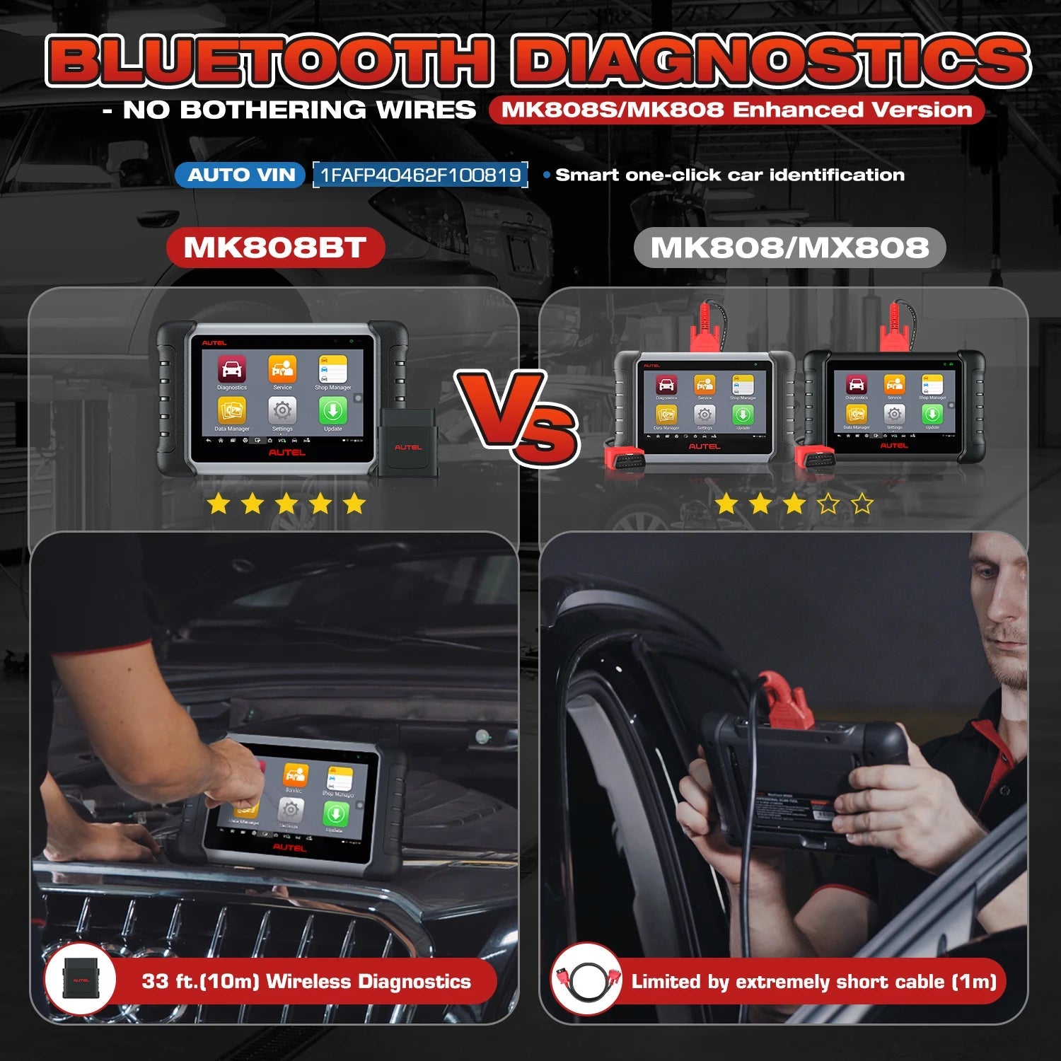 Autel MaxiCOM MK808BT PRO Car Automotivo Diagnostic Tools Bluetooth OBD2 Scanner Code Reader Diagnosis Tool PK MK808KBT MK808S Ai-TechWorld 