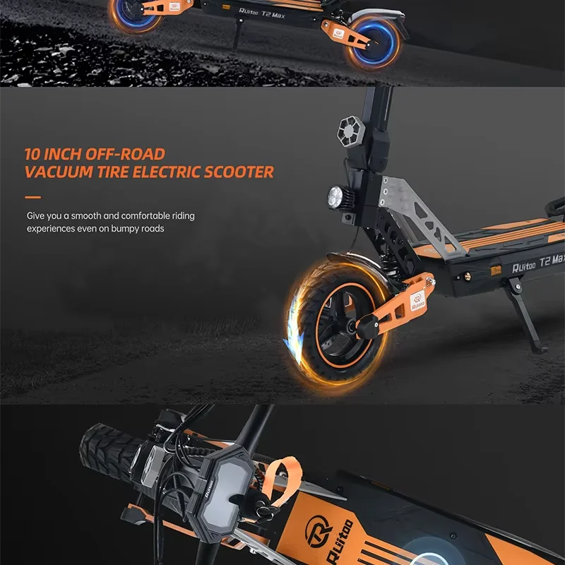 Ruitoo T2Max 1000W Nice design Electric Scooter Folding Two Wheel Scooter for Adults Ai-TechWorld 
