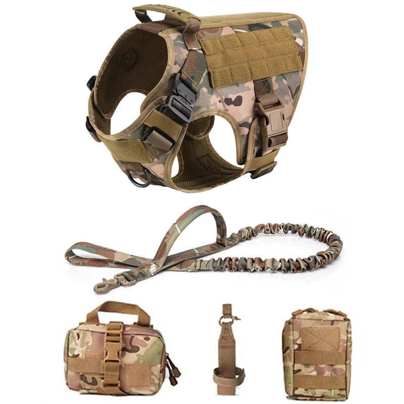 Tactical Military Vest Pet German Shepherd Golden Retriever Tactical  Training Dog Harness and Leash Set For All Breeds Dogs Ai-TechWorld 