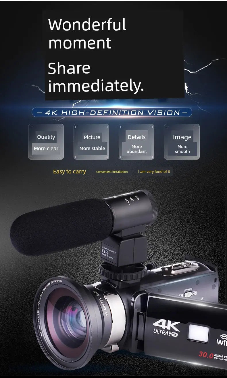 4K HD Digital Camera Infrared Home Video Professional Photography WiFi Wedding Fast Hand Joke Action Sports Camera with WiFi Ai-TechWorld 