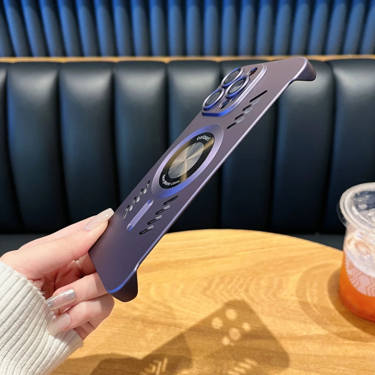 For Magesafe Magnetic Logo Hole Slim Frameless Case For iPhone 16 15 14 13 Pro Max Heat Dissipation Hard PC Lens Protector Cover Ai-TechWorld 