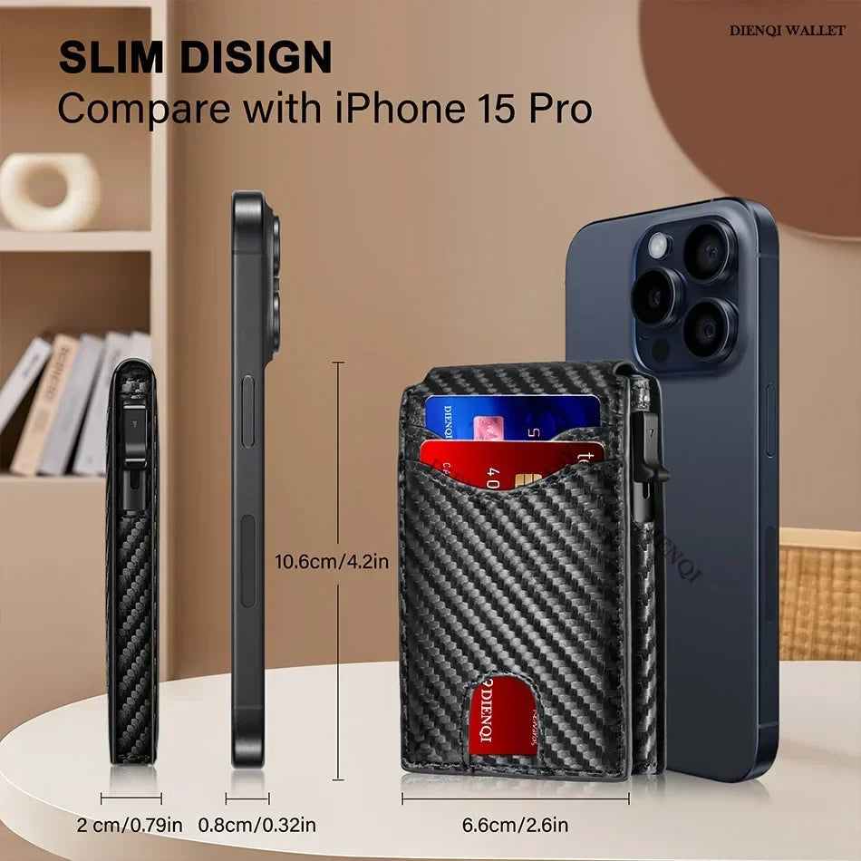 Rfid Credit Card Holder Carbon Fiber Wallets Men Anti Theft Slim Thin Luxury Bank Money Cardholder Case Minimalist Wallet Purse Ai-TechWorld 