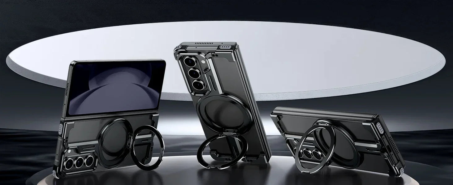 Eary for Samsung Galaxy Z Fold 6 5 Case with Magnetic Stand Magsafe Protective Cover Metals Frameless Bumper Wireless Charging Ai-TechWorld 