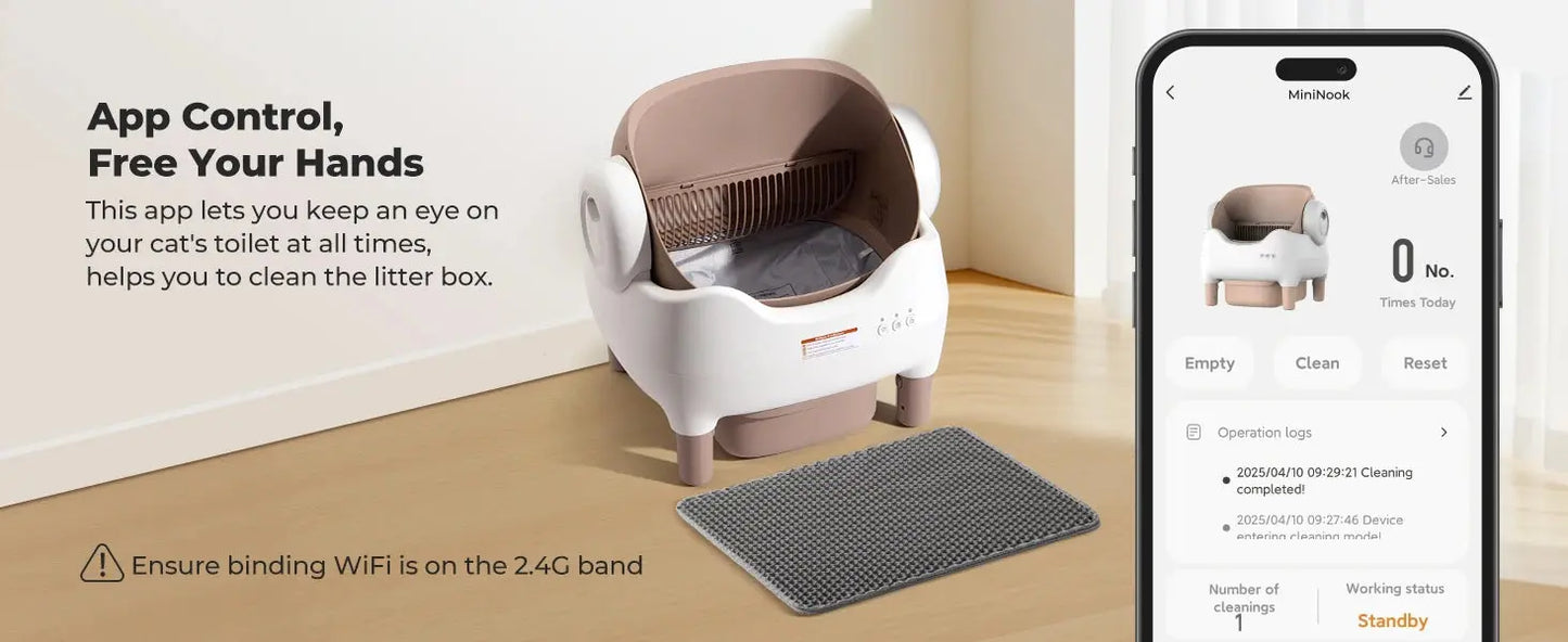 Self Cleaning Litter Box, Automatic Cat Litter Box with APP Control, Odor-Free  Large Waste Bin, Open-Top for Multi Cats Ai-TechWorld 