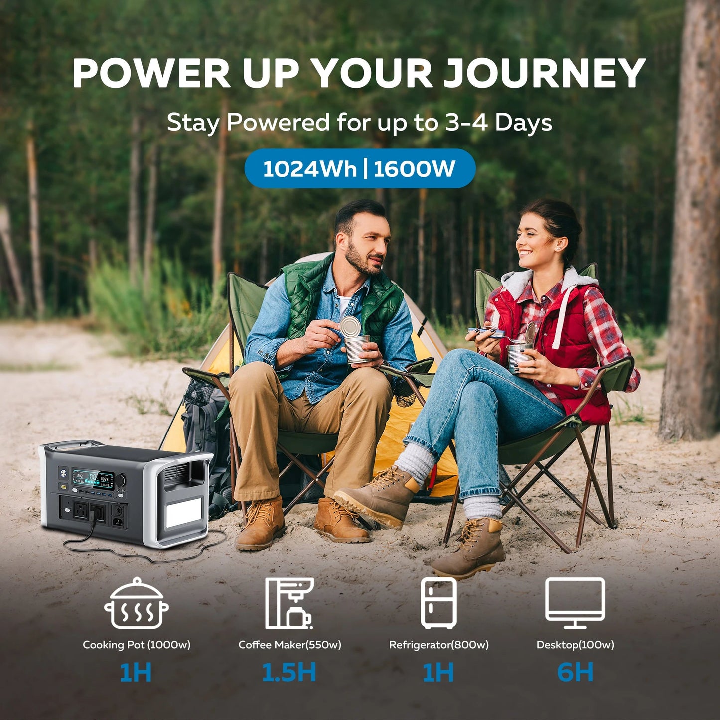 CTOLITY AP1000 Portable Power Station 1024Wh Lifepo4 Battery Solar Generator AC Outlets Pure Sinve Wave Energy Storage Supply Ai-TechWorld 