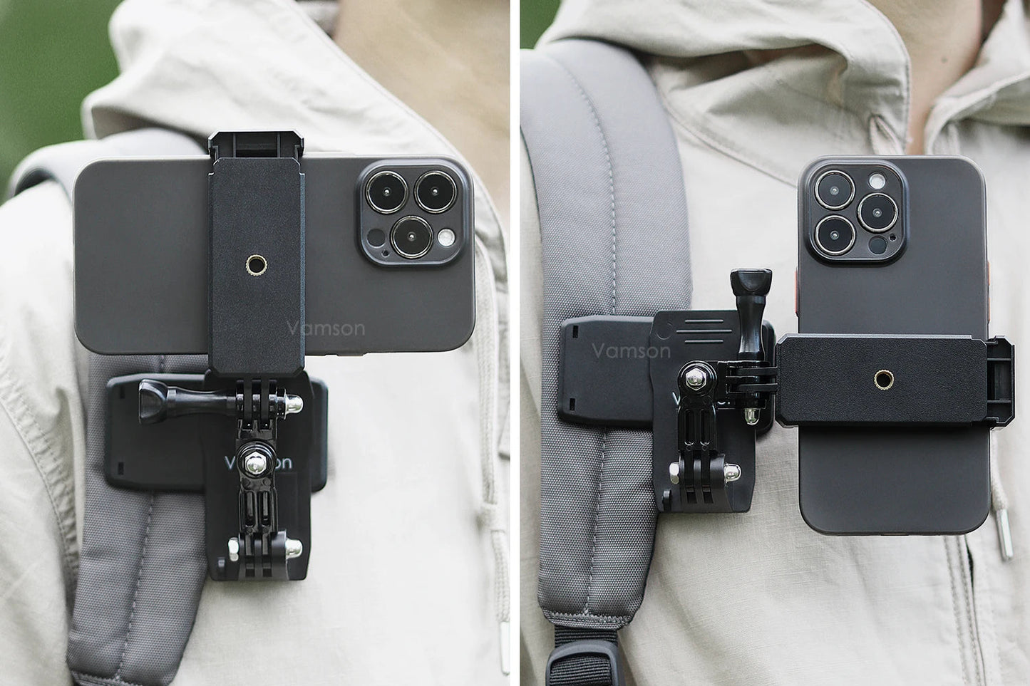 Vamson Backpack Clip for Insta360 x3 for GoPro Hero 11 10 9 Camera 360° Rotate Shoulder Belt Mount Accessories for Dji Action Ai-TechWorld 