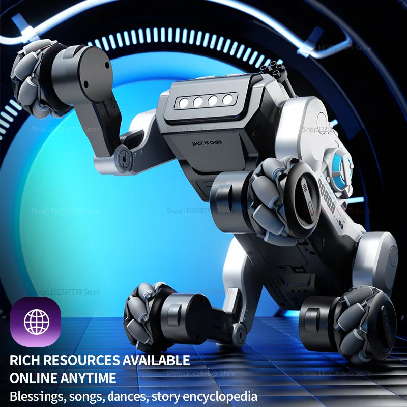 2025 New 2.4G Remote Control Robot Dog with Singing Dancing Follow Mode 360° Rotating launching Cannon Puppy Toys Gifts For Kid Ai-TechWorld 