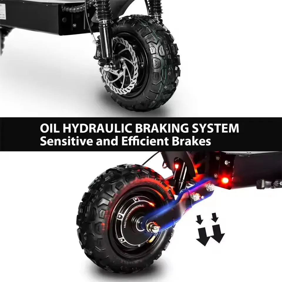 6000W High Power Adult Electric Scooter  Off-Road Commute Foldable 60V 38Ah Large Battery 60 Miles Range 50 Mph Fast E-Scooter Ai-TechWorld 