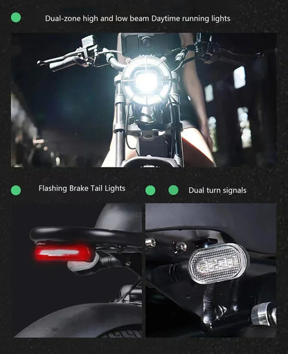 Ebike ZPW Black Warrior 3000W 60V 45AH Camping Motorcycle, Adult Electric Bike 20 Inch Fat Tire Electric Bike Ai-TechWorld 