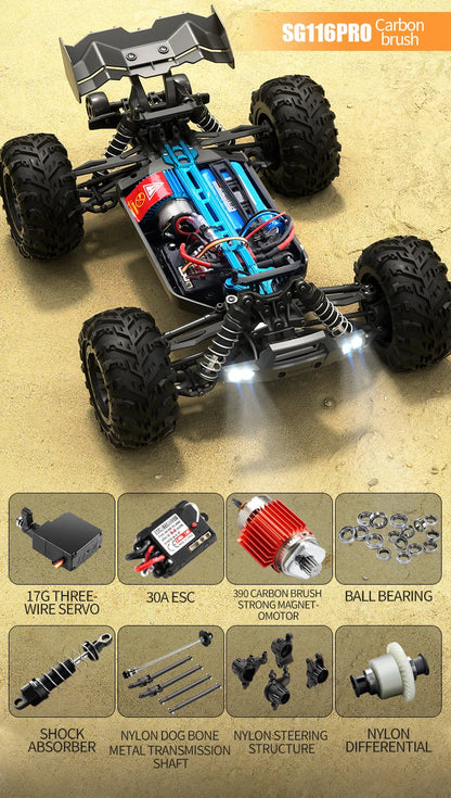 SG116 MAX 1:16 High Speed Drift Racing Car 80KM/H Brushless Motor 4WD SG316 MAX RC Off Road Car Monster Trucks Toy For Kids Gift Ai-TechWorld 