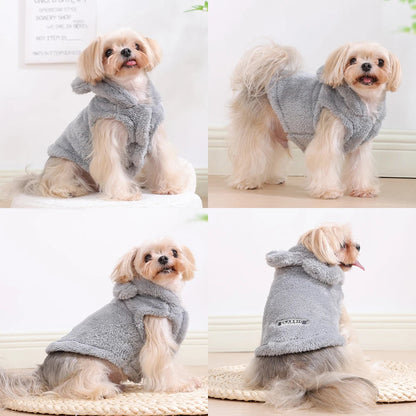 Soft Fleece Pet Dog Clothes Cute Hoodie Coat For Small Medium Dogs Cats Autumn Winter Puppy Hooded Jacket Sweater Pug Apparel Ai-TechWorld 