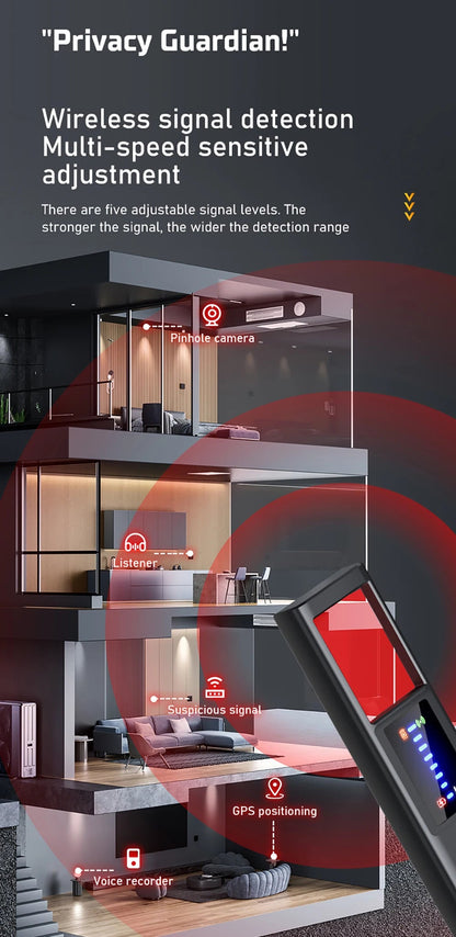 New signal detector anti-peeping camera viewfinder anti-peeping infrared scanner signal source anti-lost sound and light alarm Ai-TechWorld 