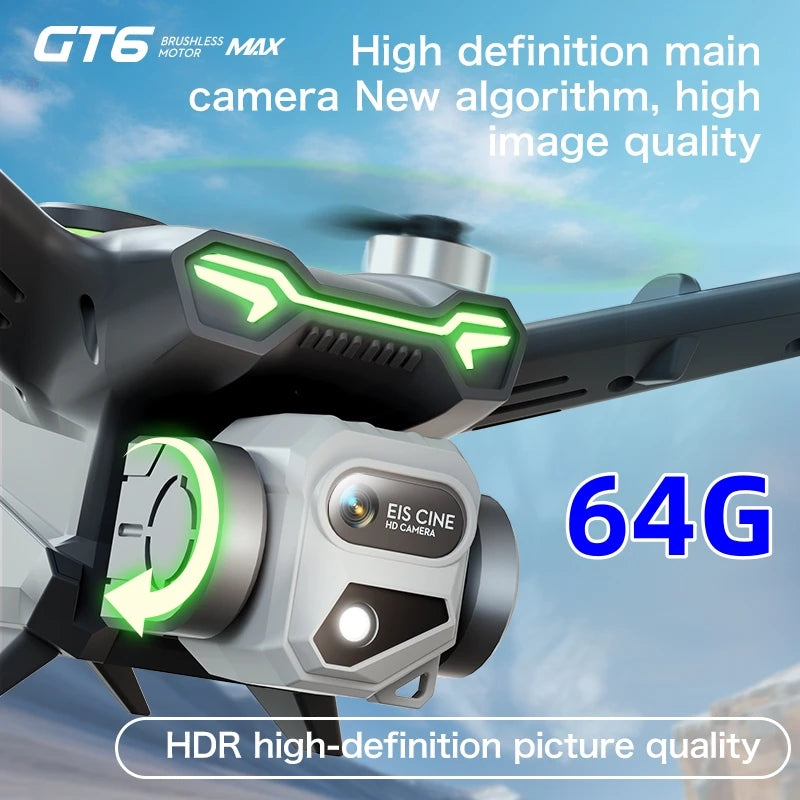GT6 Professional Drone Long Range Flight Battery Quadcopter 4K HD Wifi Dron Aerial Photography Obstacle Avoidance Aircraft Ai-TechWorld 