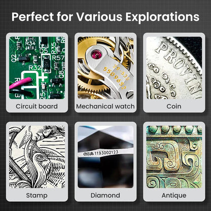 2.8'' IPS Digital Magnifier HD 1080P 100X Portable Microscope Handheld Mignifying Glass for Electronics Repair Check Jewelry Ai-TechWorld 