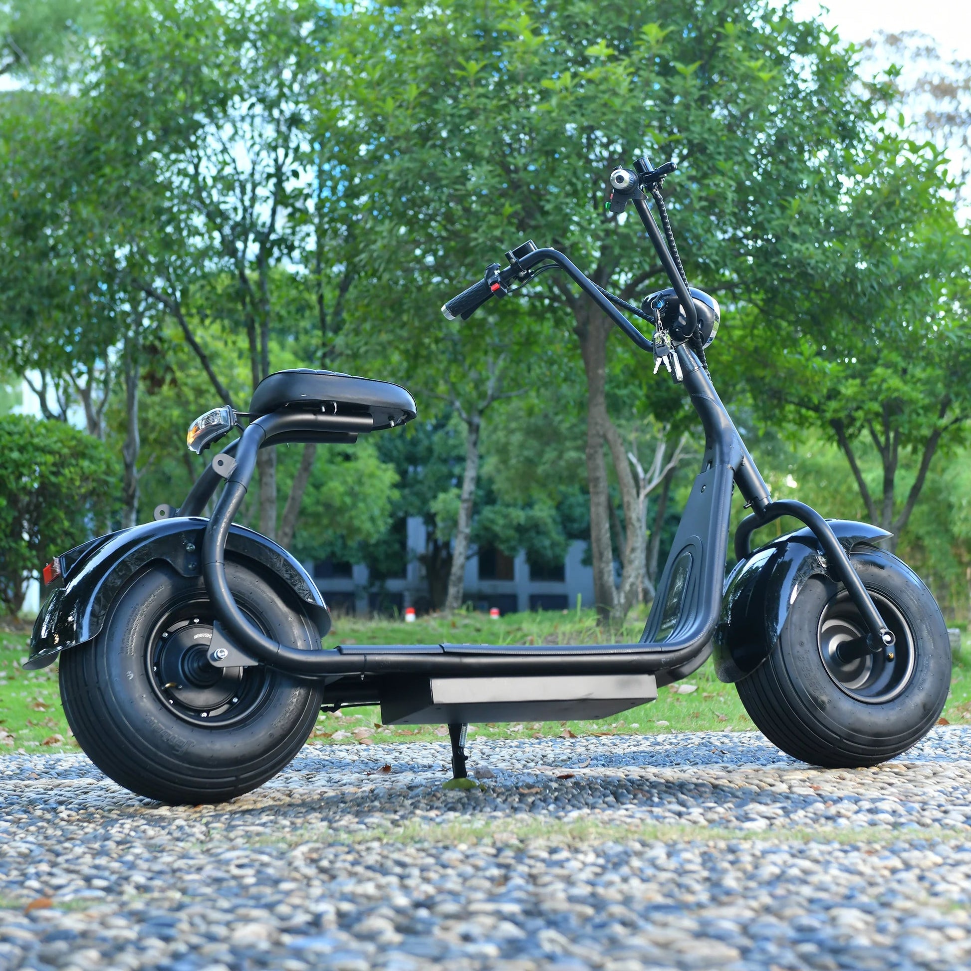 Mini Black Fat Tyre Electric Citycoco Scooter 60V12AH Motorbike E scooter 2000W Commuter electric scooter Ai-TechWorld 