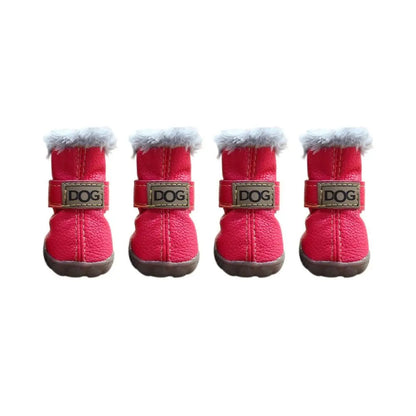 Dog Rainshoes Warm Pet Snow Boots Waterproof Soft Winter Pet Dog Shoes Plush/PU Non Slip for 4Pcs/Set Chihuahua Ai-TechWorld 
