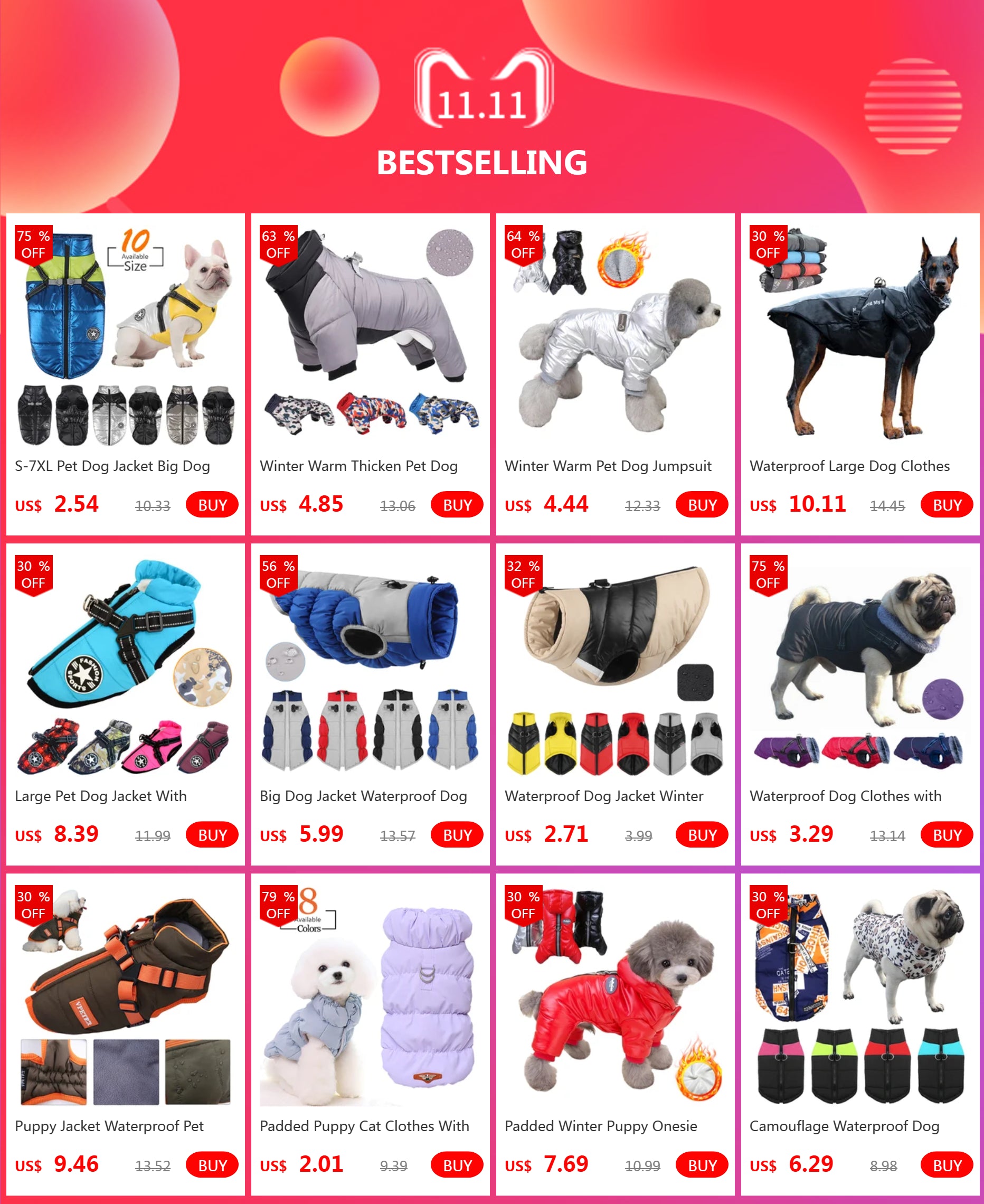 Winter Warm Thicken Pet Dog Jacket Waterproof Dog Clothes for Small Medium Dogs Puppy Coat Chihuahua French Bulldog Pug Clothing Ai-TechWorld 