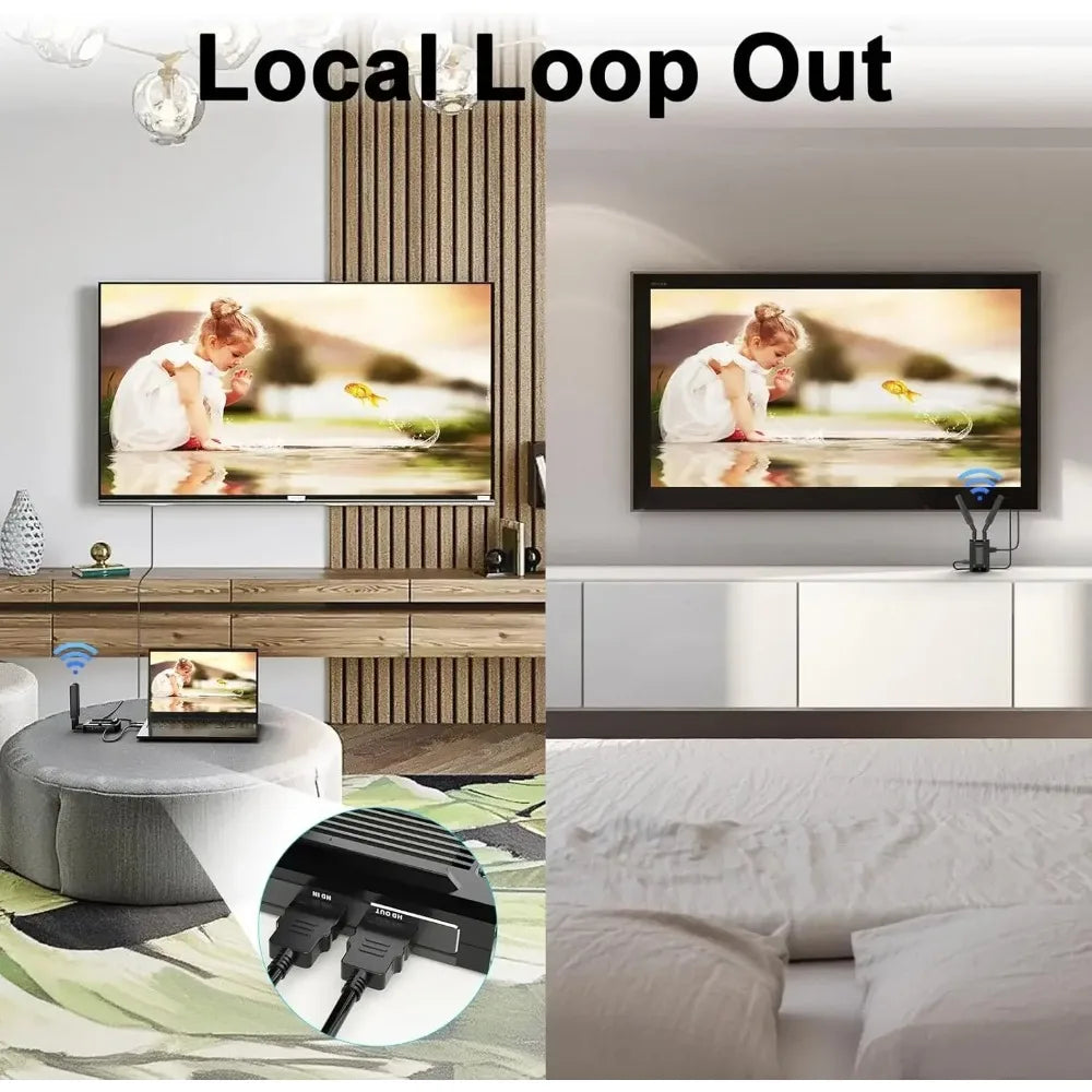 4K Wireless HDMI Transmitter and Receiver 150m HDMI Extender Kit  5G Wireless Audio Video DSLR Laptop YouTube To TV/Projector Ai-TechWorld   ai-techworld